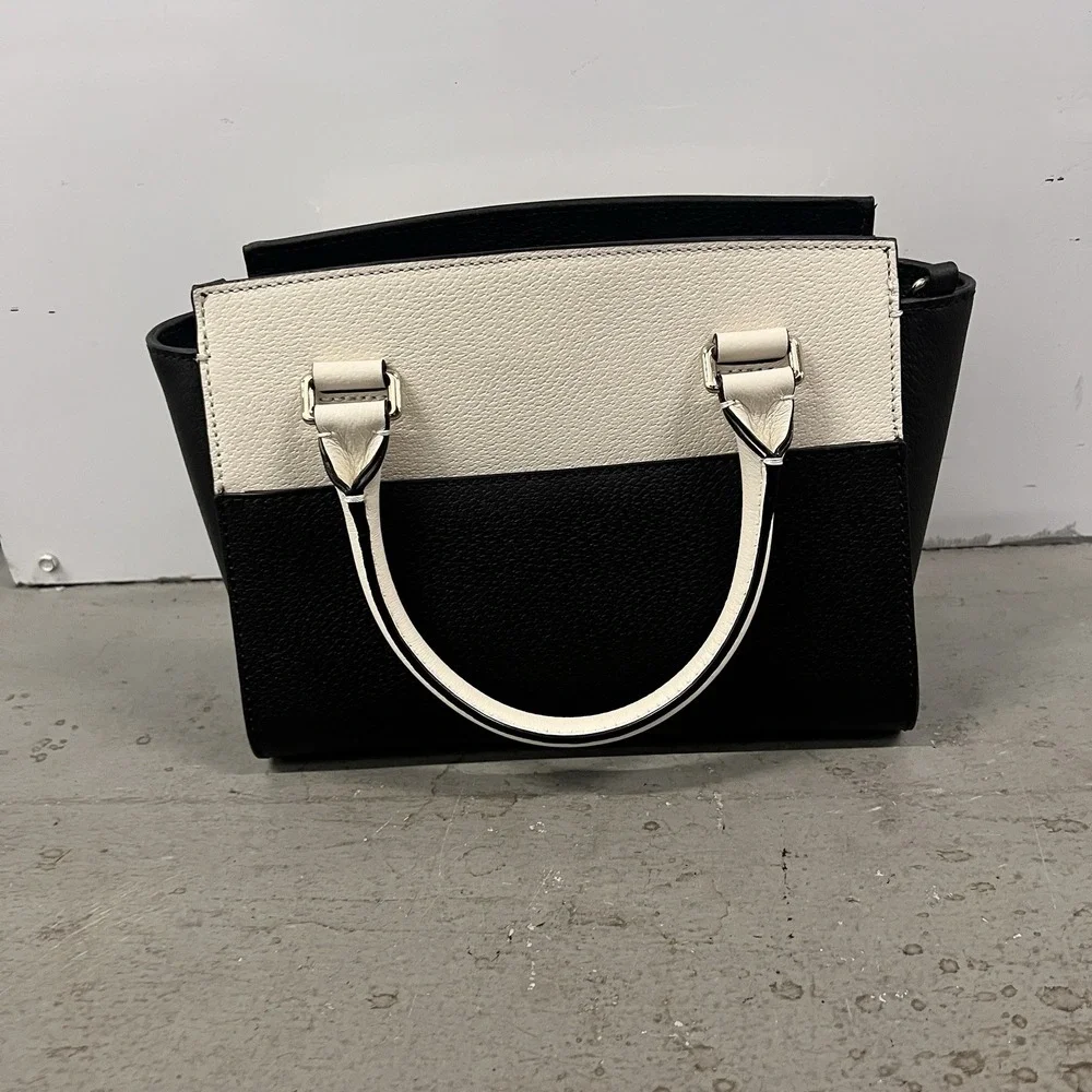 Kate Spade New York Grove Street Caley Leather Satchel Tote Bag Set‎ Black Cream